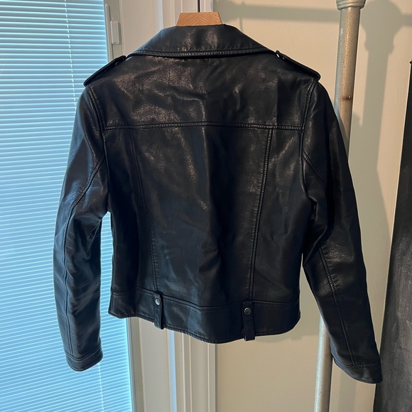 Zara Faux Leather Biker Jacket with Fun Pins - Picture 6 of 9